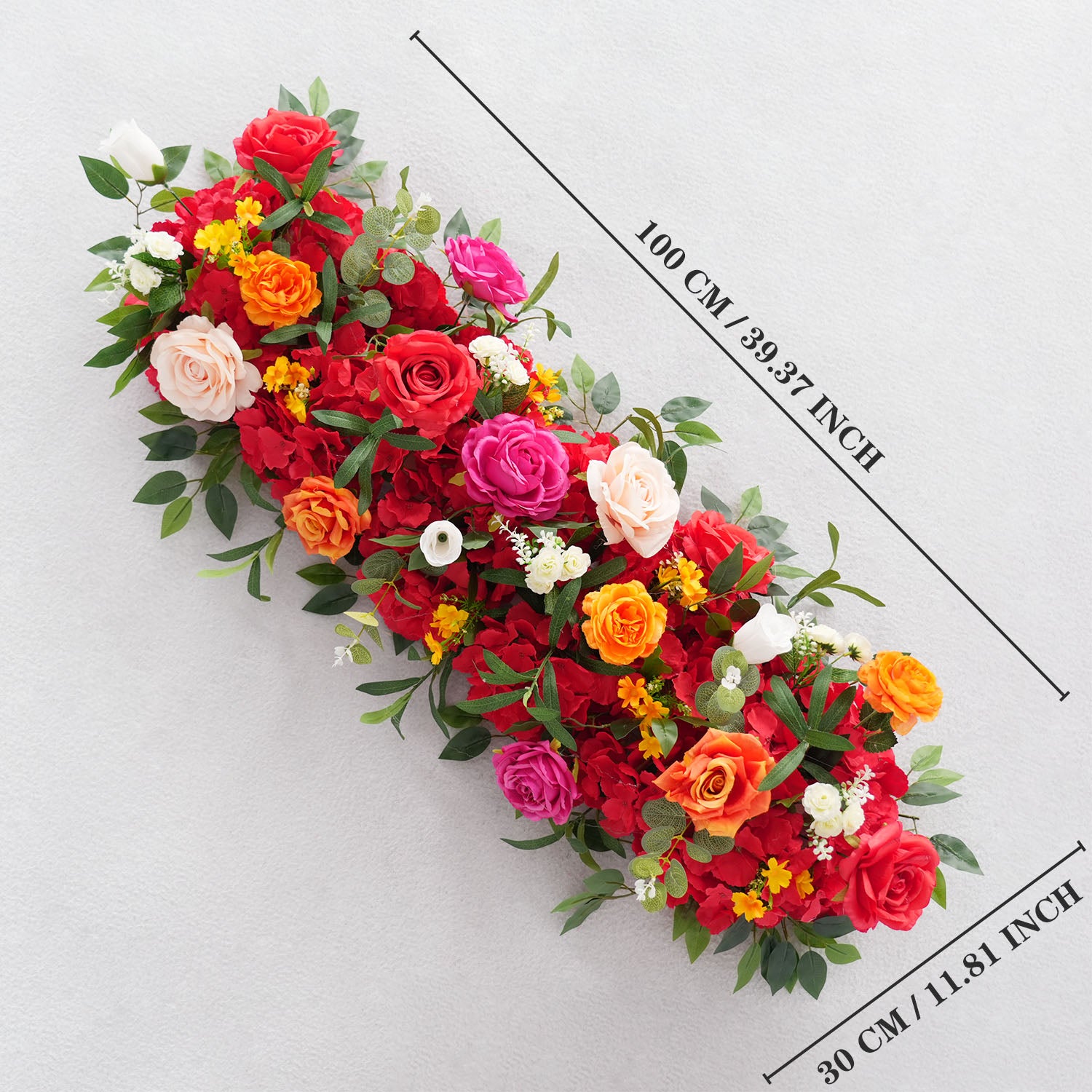 Uflower Colored Sofa Table Runner Floor Flower Arrangement